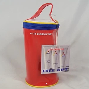 Vintage Liz Claiborne Plastic/Vinyl Cases CASE ONLY 8"L Red Blue - Picture 1 of 6