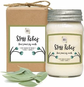 Velas de soja Aira - orgánicas, veganas, frasco Mason, aceites esenciales, alivio del estrés - Imagen 1 de 10
