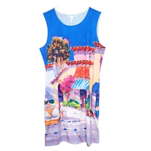 Ellen Negley Art & Sol Dress Petite-L Scenic Sleeveless Beach Travel Women's - Picture 1 of 9