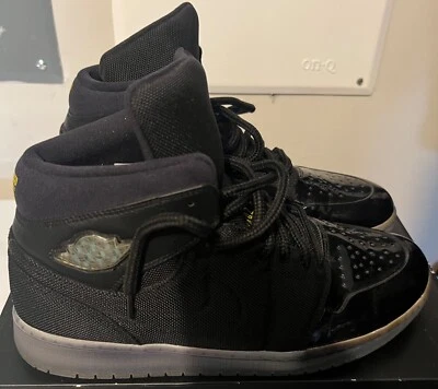 Air Jordan 1 Gamma Azul Para Hombres TXT Medio Negro Patente Retro 616369-089 TALLA 14 USADO Foto 1 de 4