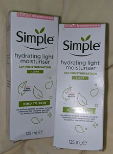 2 x Simple Hydrating Light Moisturiser 12 Hours Sensitive Skin 125ml each - Picture 1 of 1