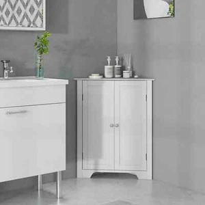 Bathroom Vanity Cabinet Unit Corner Toiletries Towels Storage Shelf Cupboard - Picture 1 of 11