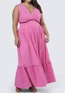 BNWT Poetic Gypsy Positano Pink Boho Maxi Dress Size 12 100% Cotton BRAND NEW - Picture 1 of 10