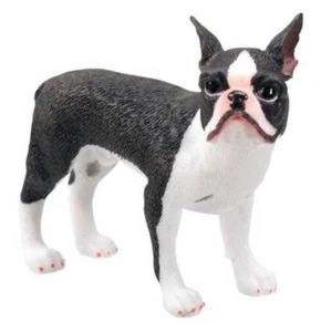 Boston Terrier Dog Figurine 3 inch Statue Resin Standing Black White - Picture 1 of 1