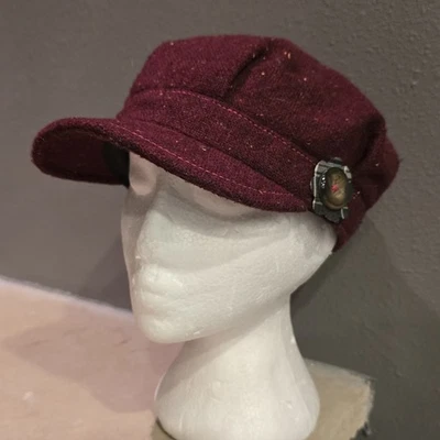 Mujer "Newsboy" Sombrero Gorra Pistola Floral Rojo Cadete Talla Única (M-L) Flex  Foto 1 de 4