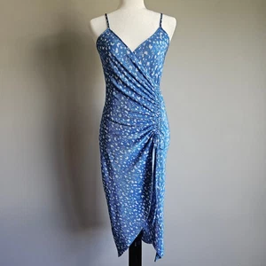 Vestido Don't Call Me Jennyfer Midi Pequeño Azul Floral Acanalado Bodycon Mariposa Y2K - Imagen 1 de 12