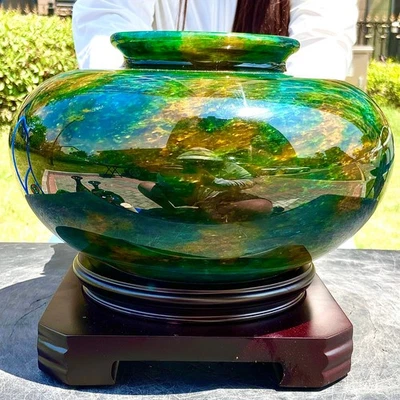 Jarrón Serie Jade Colorido Natural 8.28LB Colección Decorativa - Imagen 1 de 4