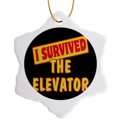 3dRose, I Survived The Elevator Survial Pride And Humor Design, Ornament - Image 1 of 4