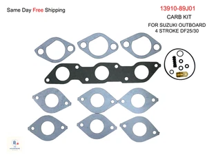13910-89J01 FOR SUZUKI 4 STROKE OUTBOARD DF25/30 CARB KIT 18-7773 - Picture 1 of 10