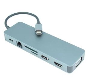 USB 3 Type C Docking Station/Hub w/2 HDMI 4K  VGA  PD and 4 Ports - Picture 1 of 2