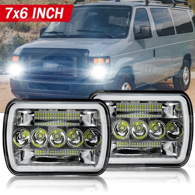 Par de faros LED DRL de 7x6"" 5x7"" para furgoneta de carga Ford E-100 E150 E250 E350 Foto 1 de 4