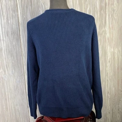 Suéter Acanalado LL Bean Para Hombres L Reg De Colección y2K Azul Marino Algodón Pesado Grueso Acogedor Núcleo Foto 1 de 4