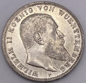 1909 Germany States 3 Drei Mark.900 Silver Coin Wilhelm II German Empire Prussia - Picture 1 of 4