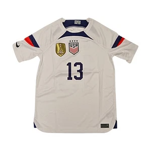 Camiseta de fútbol Alex Morgan juvenil Nike blanca de Estados Unidos con parche de la Copa Mundial de la FIFA 2019 - Imagen 1 de 4