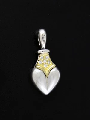 Лагос Аркадий 18k золото 925 пробы бриллиант сердце подвеска для ожерелье - Изображение 1 из 4