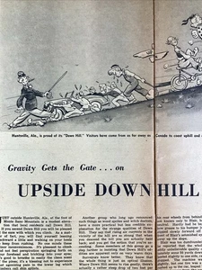 Artículo impreso Huntsville Alabama 1952 Atlanta AJC Upside Down Hill Big Cove Road - Imagen 1 de 13
