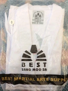 NEW Best Martial Arts Supply White Uniform Sang Moo Sa Size 0, 140 CM.  - Picture 1 of 5