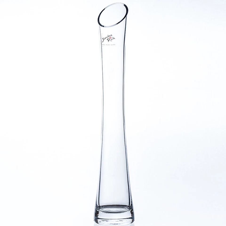 SANDRA RICH SOLO DIAGO shaped vase diagonal cut - klar - 4,5x4,5x35cm - Glas