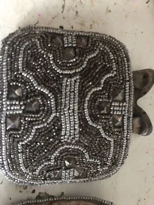 French Art Deco Cut Steel SHOE BUCKLES silver/steel Asian Mandarin micro beading - Изображение 1 из 4