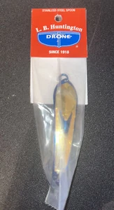 Cuchara de Drone Huntington 1-EBL/MGFS 3 1/4" 3/8 OZ 5/0 NUEVO Oro Azul Acero Inoxidable - Imagen 1 de 2