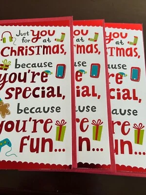 Tarjetas de Navidad divertidas con tarjetero de regalo tarjetero de regalo de vacaciones x 3 Foto 1 de 4