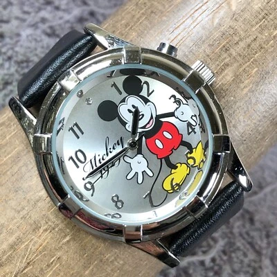 Reloj De Colección 1989 Disney Hombres MCK390 Mickey Mouse Cuero Cuarzo Analógico 40mm 7 1/2" Foto 1 de 4