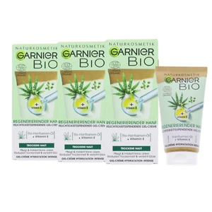 3x Garnier Gel Creme feuchtigkeitsspendend Bio Hanf je 50ml regeneriert die Haut - Bild 1 von 3