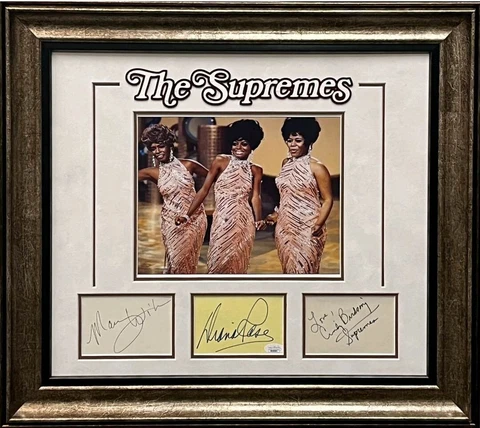 Diana Ross Cindy Bridsong Mary Wilson The Supremes Signed Autograph Photo JSA Cover