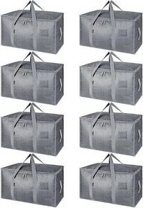8-Pack Oversized Moving Bags with Reinforced Handles, Heavy-Duty Storage Tote - Picture 1 of 7