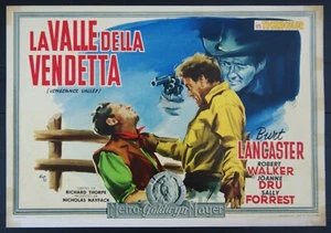 fotobusta pittorica film LA VALLE DELLA VENDETTA Burt Lancaster R.Walker 1951 - Picture 1 of 1