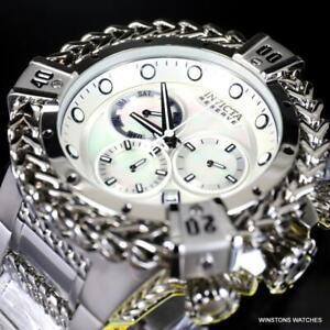 Invicta Reserve Hercules Bolt Swiss Mvt White MOP Stainless Steel Watch 56mm New