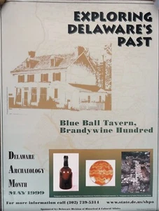 Póster Blue Ball Tavern 1989 del mes de la arqueología de Delaware - Imagen 1 de 1