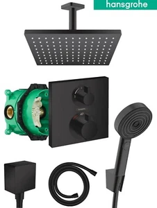 Hansgrohe Unterputz Duschsystem Ecostat schwarz Duscharmatur Regendusche black - Bild 1 von 16