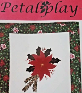 Petal Play POINSETTIA Edredón Patrón 14x16" Corte Láser Pétalos/Hojas Joan Shay '97 - Imagen 1 de 7