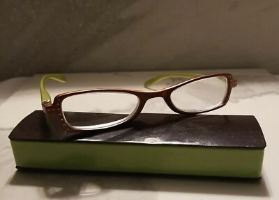 Gafas de lectura Calabria R837 de diseño vintage color marrón lima +6,00 Foto 1 de 3