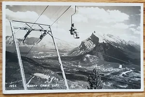Banff Ski Chair Lift Canada Postcard PC 1949 - Picture 1 of 1