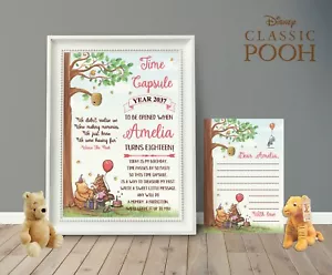 Personalised Classic Winnie The Pooh Time Capsule Print & Time Capsule Cards - Picture 1 of 4