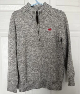 Carters Boys Gray Mock Neck Quarter Zip Sweater - Size 5 - Picture 1 of 4