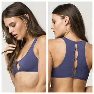 Free People Intimately Seamless Ribbed Chalice Bralette Blue Small Soft Cut Out - Picture 1 of 12