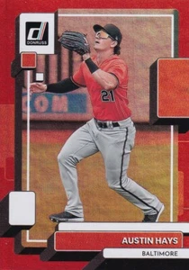 2022 DONRUSS HOLO RED PARALLEL - AUSTIN HAYS #105 BALTIMORE ORIOLES - Foto 1 di 1