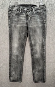 AG Adriano Goldschmied Jeans Mens 30R Black Slim Stretch Distressed Denim Preppy - Picture 1 of 10