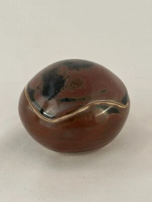 日本 Kogo 盒 Tenmoku 瓷器 签名 3 英寸 茶道 — 第 1/4 张图片