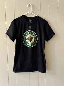 Reebok Adult Small Black Tshirt Minnesota Wild Zach Parise C3 - Picture 1 of 7