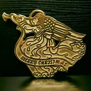 Virginia Metalcrafters Trivet Christmas Angel Merry Christmas 5th 1999 Brass - Picture 1 of 4