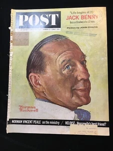 Saturday Evening Post March 2,1963 Jack Benny Norman Rockwell, Great Ads Atomic - Picture 1 of 10