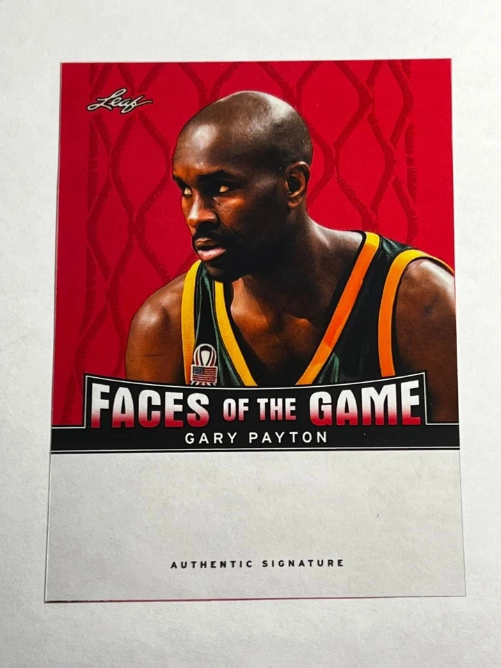 2012 Leaf Metal Red PLASTIC PROOF MISSING AUTO & #/5 Face Gary Payton - Image 1 of 2