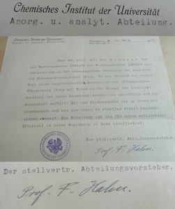 Jüdischer Chemiker Friedrich HAHN (1888-1975): Signatur; Zeugnis FRANKFURT 1923 - Bild 1 von 8