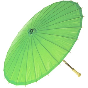 Sombrilla china de papel y bambú con mango elegante - hierba verde - Imagen 1 de 1