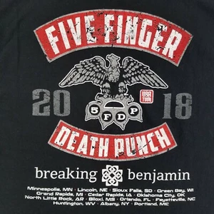 2018 Five Finger Death Punch Breaking Benjamin Concert Tour T Shirt Size Medium - Picture 1 of 6
