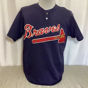 Vintage Atlanta Braves Wilson Baseball Trikot #10 Blau Mesh USA Größe 46 - Bild 1 von 7